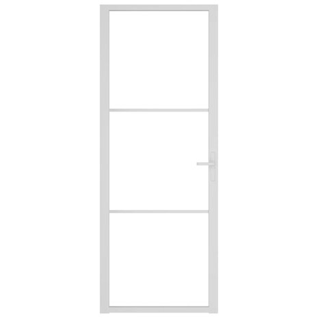 Binnendeur 76x201,5 cm ESG-glas en aluminium wit 3