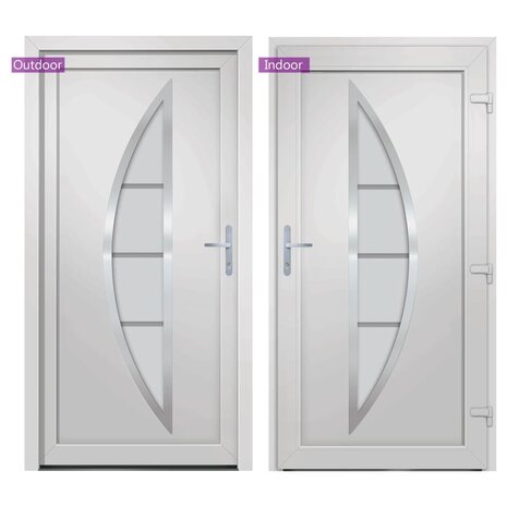 Voordeur 98x190 cm PVC wit 6