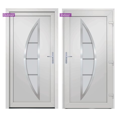 Voordeur 98x208 cm PVC wit 6
