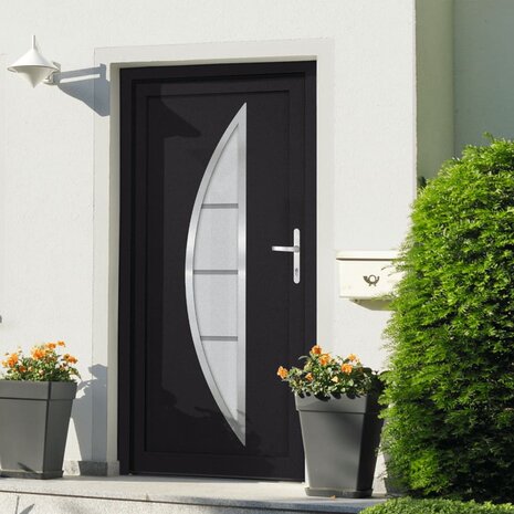 Voordeur 98x190 cm PVC antracietkleurig 1