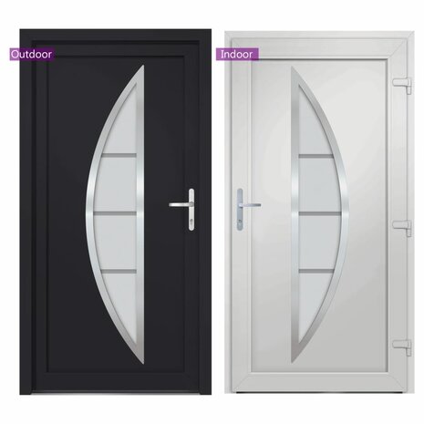 Voordeur 98x190 cm PVC antracietkleurig 6