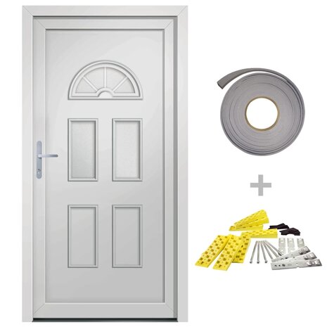 Voordeur 98x208 cm PVC wit 2