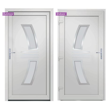Voordeur 108x208 cm PVC wit 6