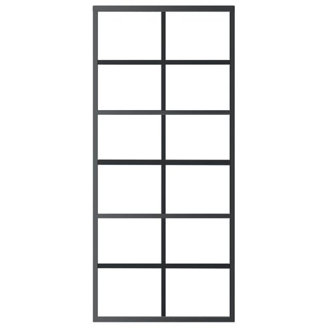 Schuifdeur 90x205 cm ESG-glas en aluminium zwart 3