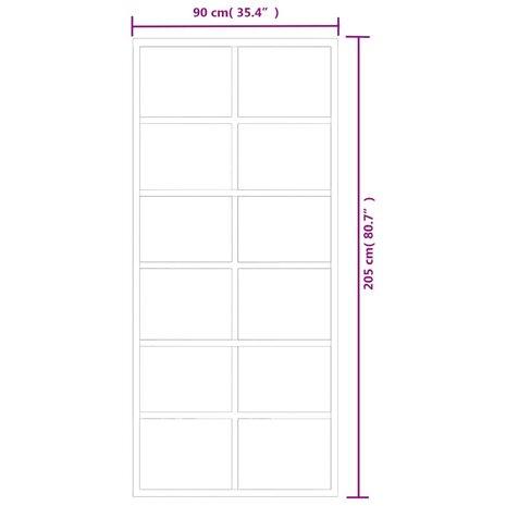 Schuifdeur 90x205 cm ESG-glas en aluminium zwart 6