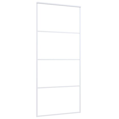 Schuifdeur 90x205 cm ESG-glas en aluminium wit 3
