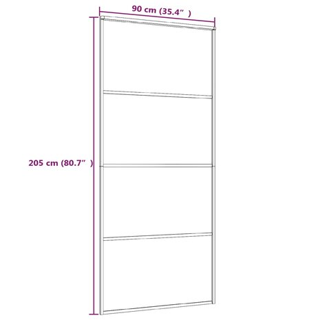 Schuifdeur 90x205 cm ESG-glas en aluminium wit 5