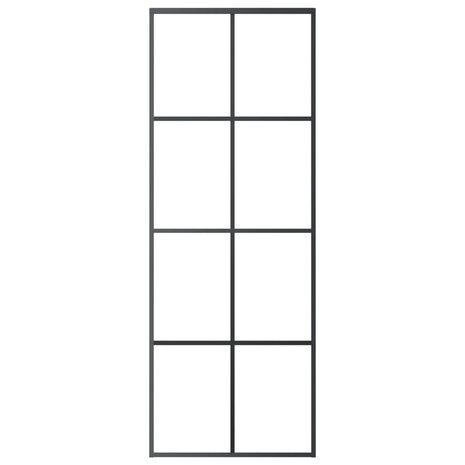 Schuifdeur 76x205 cm ESG-glas en aluminium zwart 3