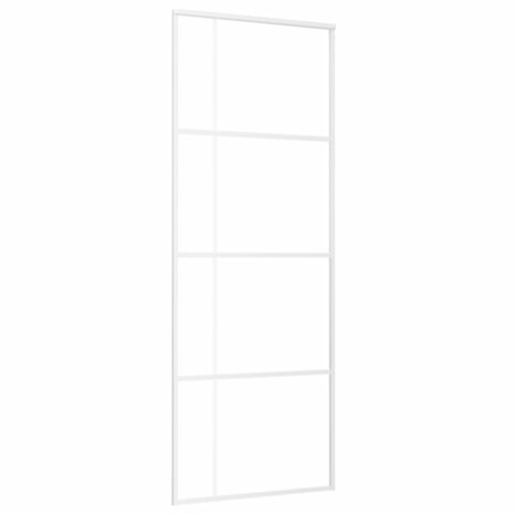 Schuifdeur 76x205 cm ESG-glas en aluminium wit 2