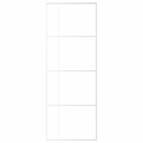 Schuifdeur 76x205 cm ESG-glas en aluminium wit 3