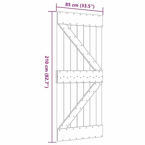 Deur NARVIK 85x210 cm massief grenenhout 9