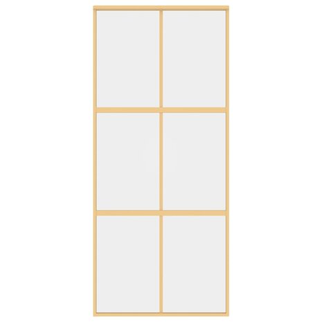 Schuifdeur 90x205 cm helder ESG-glas en aluminium goudkleurig 4