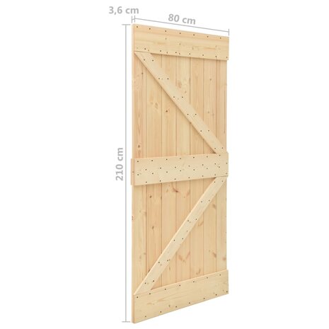 Deur 80x210 cm massief grenenhout 9