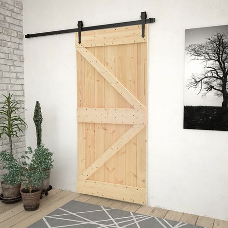 Deur 90x210 cm massief grenenhout 1