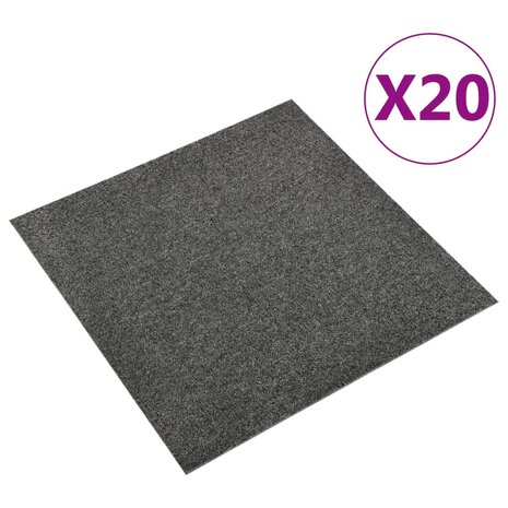 Tapijttegels 20 st 5 m² 50x50 cm antraciet 1