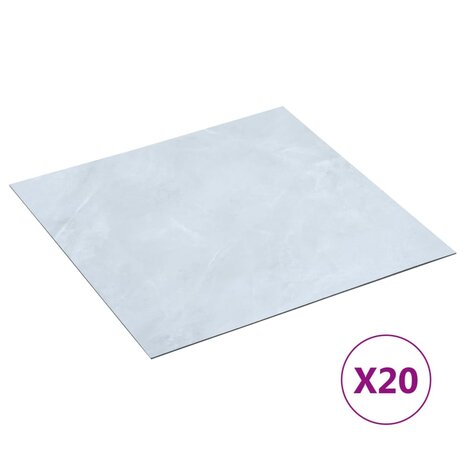 Vloerplanken 20 st zelfklevend 1,86 m² PVC wit marmerpatroon 1