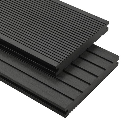 Terrasplanken met accessoires 10 m² 2,2 m massief HKC zwart 1