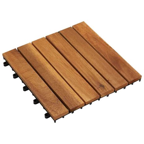Terrastegels acaciahout 30 x 30 cm verticaal patroon (10 stuks)  2