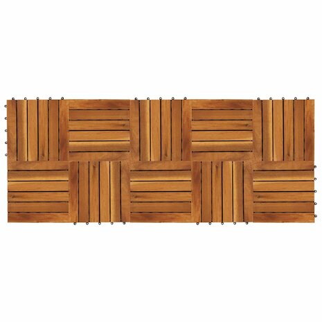 Terrastegels acaciahout 30 x 30 cm verticaal patroon (10 stuks)  4