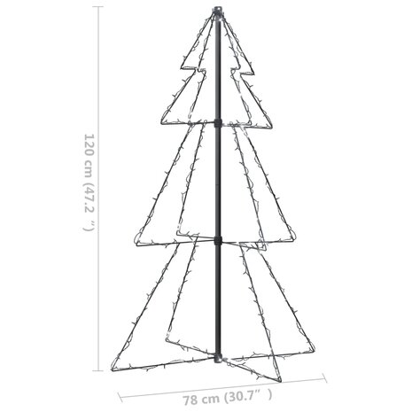 Kegelkerstboom 160 LED&apos;s binnen en buiten 78x120 cm 8