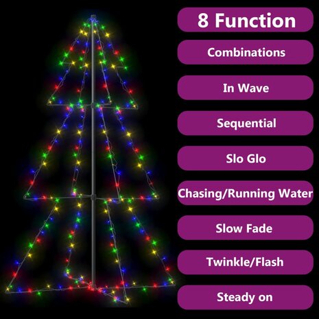 Kegelkerstboom 200 LED&apos;s binnen en buiten 98x150 cm 6