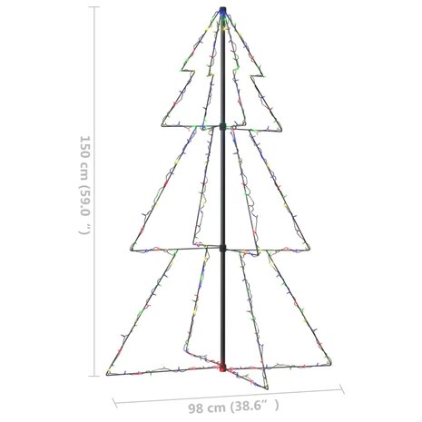 Kegelkerstboom 200 LED&apos;s binnen en buiten 98x150 cm 8
