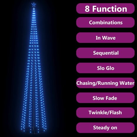 Kegelkerstboom 752 blauwe LED&apos;s 160x500 cm 3