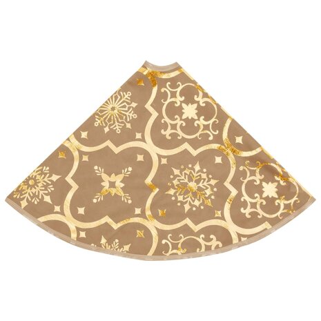Kerstboomrok luxe met sok 150 cm stof geel 5