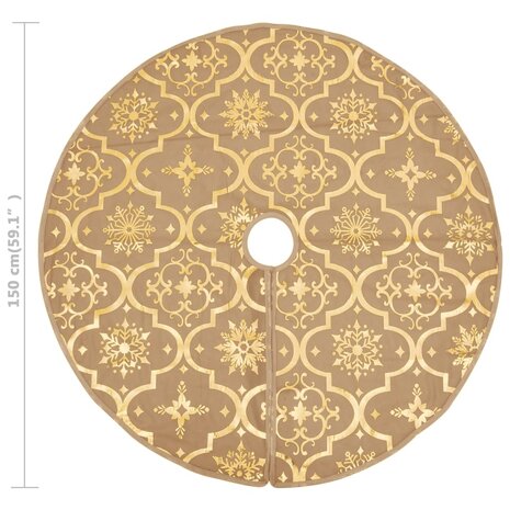 Kerstboomrok luxe met sok 150 cm stof geel 8