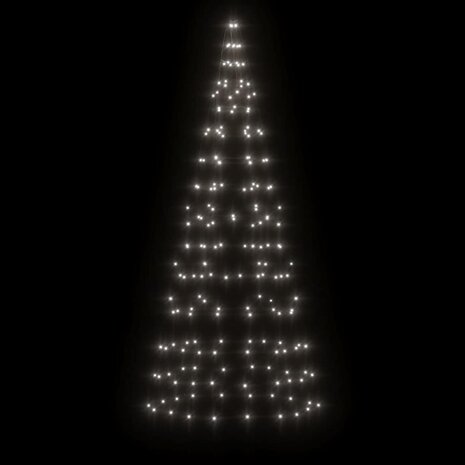 LED-kerstboom aan vlaggenmast 200 LED&apos;s koud wit 180 cm 3