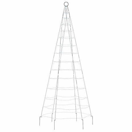 LED-kerstboom aan vlaggenmast 200 LED&apos;s koud wit 180 cm 4