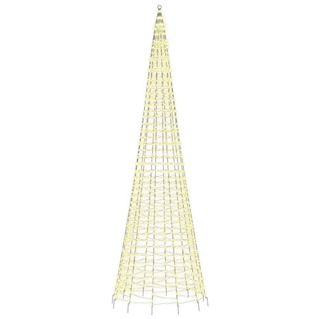 LED-kerstboom aan vlaggenmast 1534 LEDs warm wit 500 cm 4