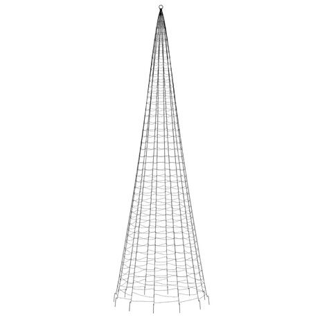 LED-kerstboom aan vlaggenmast 1534 LEDs warm wit 500 cm 5