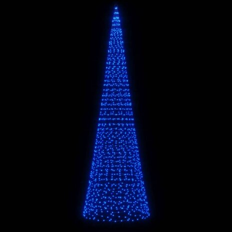 LED-kerstboom aan vlaggenmast 1534 LEDs 500 cm blauw 3