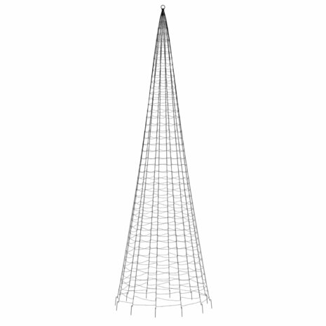 LED-kerstboom aan vlaggenmast 1534 LEDs 500 cm blauw 5