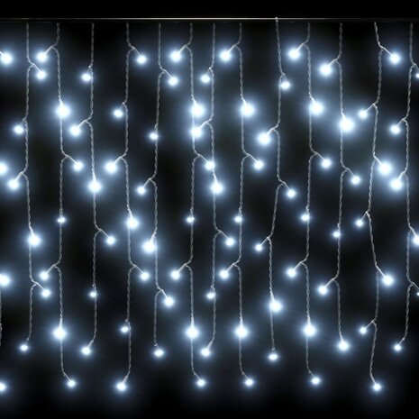 Lichtgordijn met 400 LED&apos;s en 8 functies 10 m koudwit 4