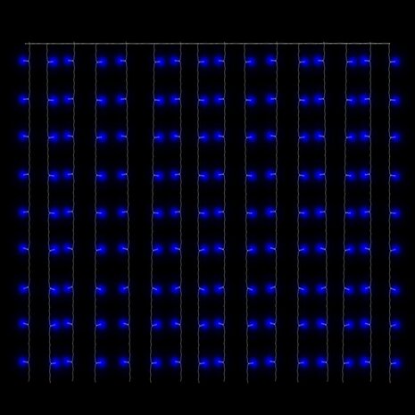 Lichtsnoergordijn met 300 LED&apos;s en 8 functies 3x3 m blauw 5