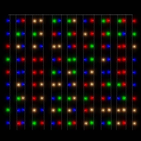 Lichtsnoergordijn met 300 LED&apos;s en 8 functies 3x3 m meerkleurig 5