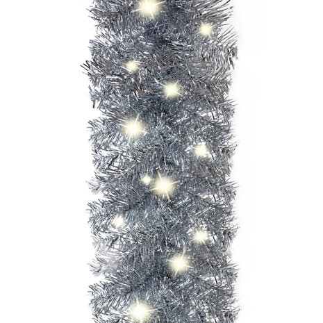 Kerstslinger met LED-lampjes 10 m zilverkleurig 6