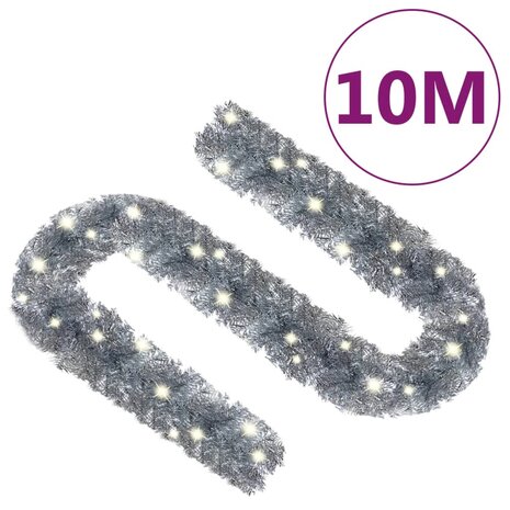 Kerstslinger met LED-lampjes 10 m zilverkleurig 8