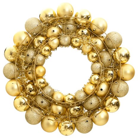 Kerstkrans 45 cm polystyreen goudkleurig 2