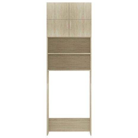 Wasmachinekast 64x25,5x190 cm bewerkt hout sonoma eikenkleurig 6