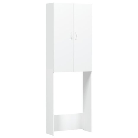 Wasmachinekast 64x25,5x190 cm wit 2