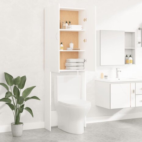 Wasmachinekast 64x25,5x190 cm wit 8