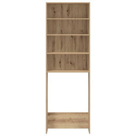 Wasmachinekast 64x24x190 cm artisanaal eikenkleur 6