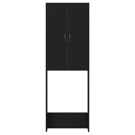 Wasmachinekast 64x25,5x190 cm zwart eikenkleur 6