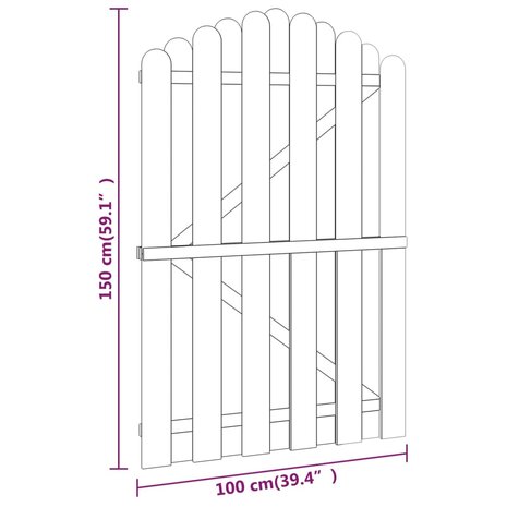 Poort 100x150 cm geïmpregneerd grenenhout 5