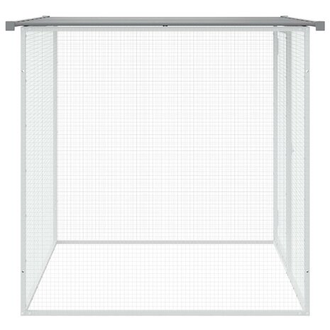 Kippenhok met dak 103x98x90 cm gegalvaniseerd staal lichtgrijs 4