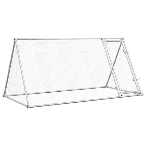 Kippenhok 200x105x91 cm gegalvaniseerd staal zilverkleurig 2
