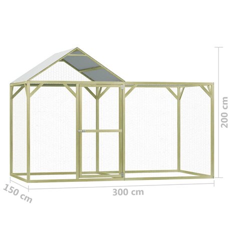 Kippenhok 3x1,5x2 m geïmpregneerd grenenhout 7